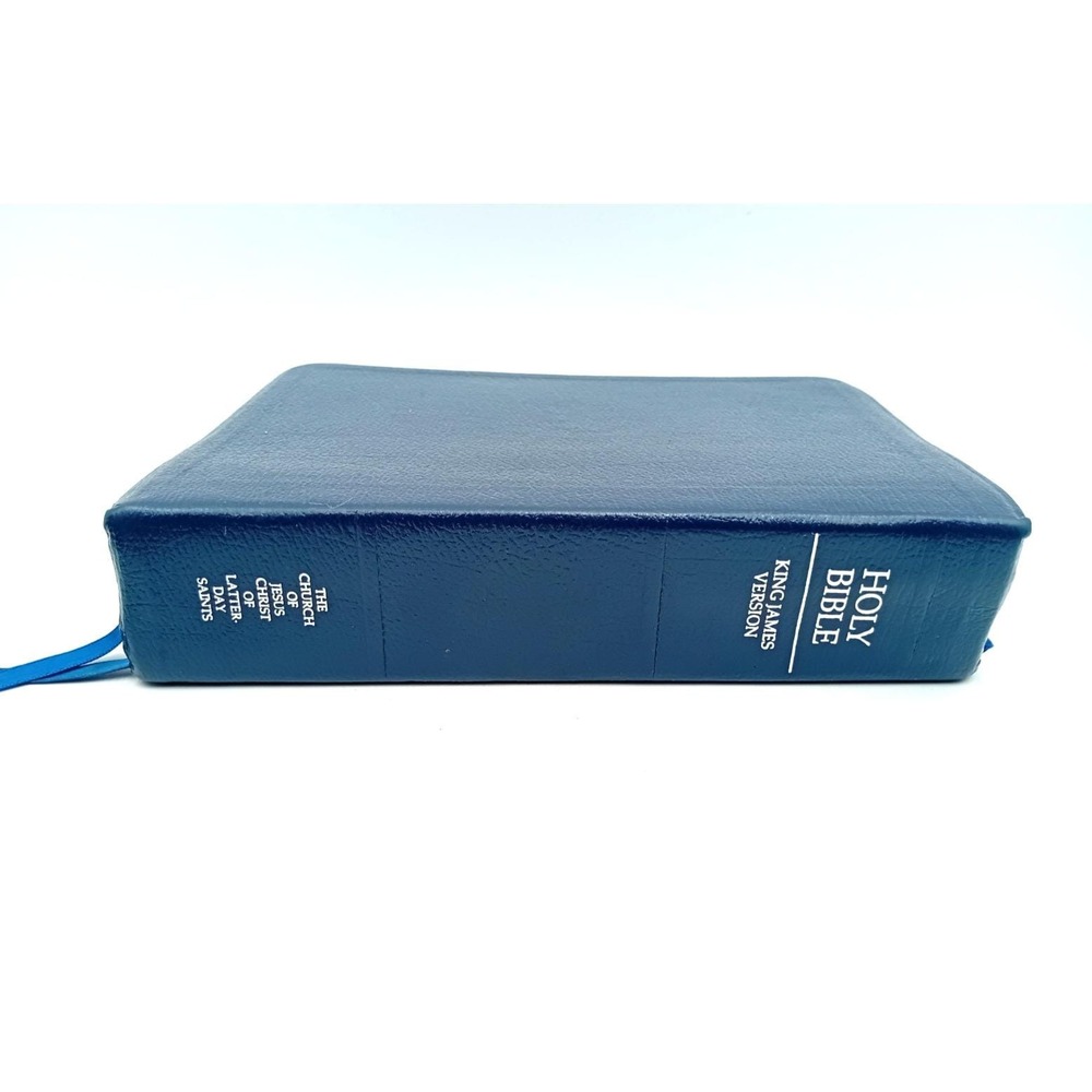 LDS Holy Bible KJV 1979 Blue Bonded Leather Thumb Indexed 2002 Printing